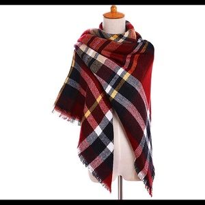 Plaid blanket scarf